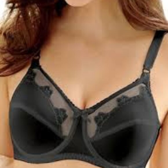 Bali  NWT Flower Underwire Bra Black Size 34C - Picture 2 of 3